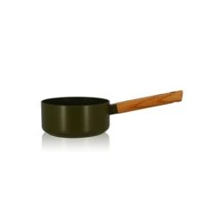 Casserole Ector Induction Aluminium Revêtu Manche En Bois 16 Cm Vert
