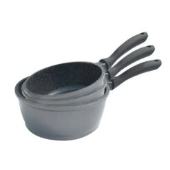 Lot 3 Casseroles Avec Revêtement Dur Comme La Pierre 16, 18 Et 20 Cm