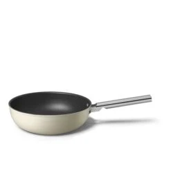 Smeg Wok Aluminium Antiadhésif 30 Cm Crème Mat -Maison Cuisine 116001 3 2 Wok aluminium antiadhesif 30 cm creme mat Smeg