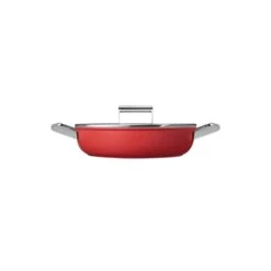 Smeg Sauteuse Aluminium Antiadhésive 28 Cm Rouge Mat Avec Couvercle En Verre Trempé -Maison Cuisine 132004 2 1 Sauteuse aluminium antiadhesive 28 cm rouge mat avec couvercle en verre trempe Smeg