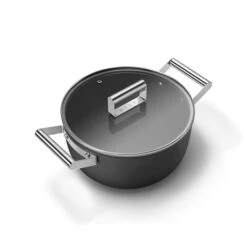 Smeg Faitout Bas Aluminium Antiadhésif 24 Cm Noir Mat Avec Couvercle En Verre Trempé 5 Smeg Faitout Bas Aluminium Antiadhésif 24 Cm Noir Mat Avec Couvercle En Verre Trempé -Maison Cuisine 133002 2 1 Faitout bas aluminium antiadhesif 24 cm noir mat avec couvercle en verre trempe Smeg