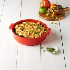 Produits populaires -Maison Cuisine 201192 1 3 Plat four rond ceramique rouge 34 cm Peugeot