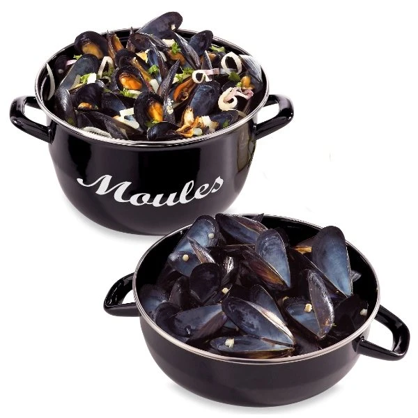 Marmite à Moules Acier émaillé 24 Cm 5 L 1 Marmite à Moules Acier émaillé 24 Cm 5 L