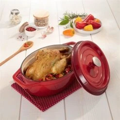 Cocotte En Fonte Ovale 29 Cm 4 L Rouge -Maison Cuisine 213176 2 7 Cocotte en fonte ovale 29 cm 4 L rouge Mathon