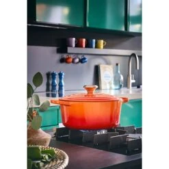 Le Creuset Cocotte Fonte Rond 26 Cm Volcanique -Maison Cuisine 213185 4 3 Cocotte fonte rond 26 cm volcanique Le Creuset