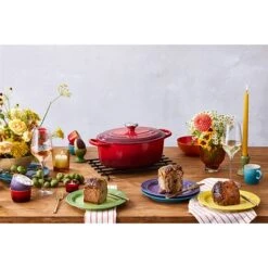 Le Creuset Cocotte Fonte Ovale Cerise 27 Cm -Maison Cuisine 213196 2 2 Cocotte fonte ovale cerise 27 cm Le Creuset