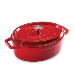 Cocotte En Fonte Ovale 33 Cm 6 L Rouge