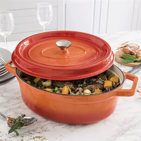 Cocotte En Fonte Orange Ovale 33 Cm 6 L 1 Cocotte En Fonte Orange Ovale 33 Cm 6 L