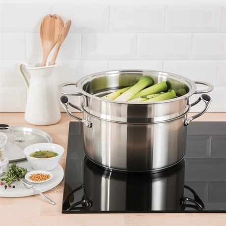 Lot Panier Vapeur Multidiamètre Et Couvercle En Verre Excell'Inox 24 Cm 2 Lot Panier Vapeur Multidiamètre Et Couvercle En Verre Excell'Inox 24 Cm – Image 2