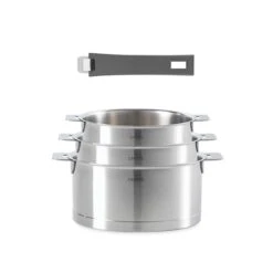 Set De 3 Casseroles Strate 16 à 20 Cm Avec Poignée Mutine Grise