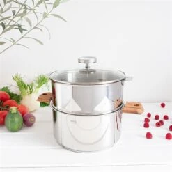 Cuiseur Biome 24 Cm Anses En Bois D'olivier