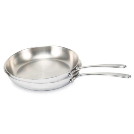 BEKA Lot 2 Poêles Tout Inox Belvia 20 Et 24 Cm