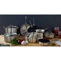 Lot De 3 Poêles Antiadhésives Excell'Inox 20, 24 Et 28 Cm -Maison Cuisine 279092 3 3 Lot de 3 poeles antiadhesives Excell Inox 20 24 et 28 cm Mathon