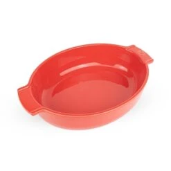 Peugeot Plat Ovale Céramique Rouge 31 Cm