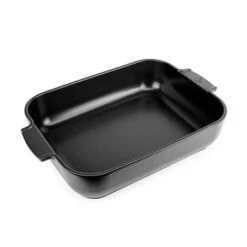 Peugeot Plat à Four Céramique Appolia Rectangulaire Noir Mat 40 Cm
