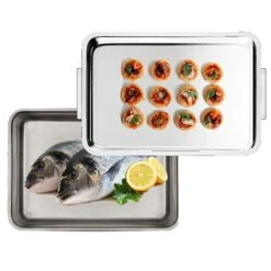 Plat à Four Inox Extra Profond Avec Couvercle Duplex -Maison Cuisine 371003 2 1 Plat a four Inox extra profond avec couvercle Duplex Inoxriv