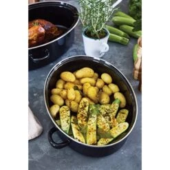 Cocotte Roaster 38 Cm Acier émaillé -Maison Cuisine 381007 2 1 Cocotte roaster 38 cm acier emaille Baumalu