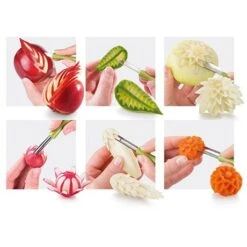 Set à Sculpter Pour Fruits Et Légumes Presto Carving -Maison Cuisine 60288 3 1 Set a sculpter pour fruits et legumes Presto Carving