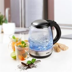 Domo Bouilloire En Verre Led Bleu 2200 W -Maison Cuisine 702003 3 1 Bouilloire en verre led bleu 2200 W Domo