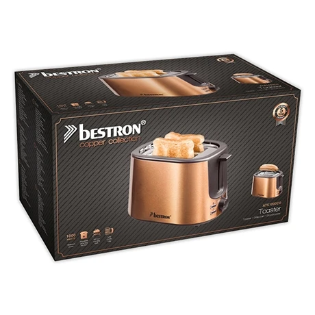 Bestron Grille-pain 2 Tranches 1000 W Coloris Cuivre 5 Bestron Grille-pain 2 Tranches 1000 W Coloris Cuivre – Image 5