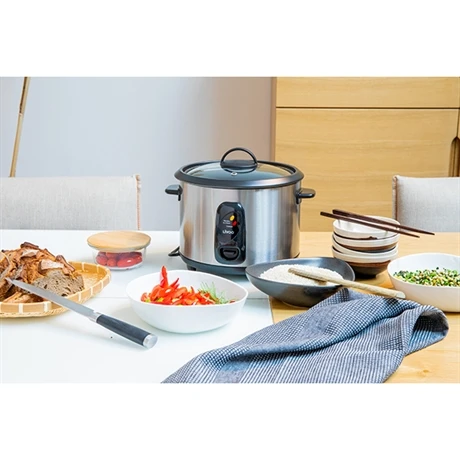 LIVOO Cuiseur à Riz Et à La Vapeur En Inox 1000 W DOC192 2 LIVOO Cuiseur à Riz Et à La Vapeur En Inox 1000 W DOC192 – Image 2