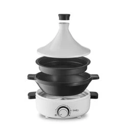 Tajine électrique Céramique 4 Personnes 1000 W Blanc -Maison Cuisine 714004 2 1 Tajine electrique ceramique 4 personnes 1000 W blanc Simeo