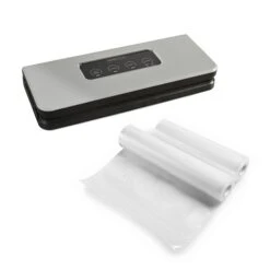 Lot Appareil à Emballer Sous Vide 37 Cm Blanc Et 2 Rouleaux De Sachets