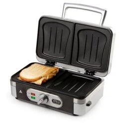 Domo Appareil 3 En 1 Grill, Gaufrier Et Croque-monsieur 30 Cm 1000 W DO9136C -Maison Cuisine 760233 2 3 Appareil 3 en 1 grill gaufrier et croque monsieur 30 cm 1000 W DO9136C Domo