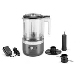 KitchenAid Hachoir électrique Sans Fil 2 Vitesses 1,18 L Gris Mat 5KFCB519EDG