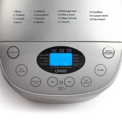 LIVOO Machine à Pain - 15 Programmes 850 W DOP205W -Maison Cuisine 784007 4 1 Machine a pain 15 programmes 850 W DOP205W Livoo